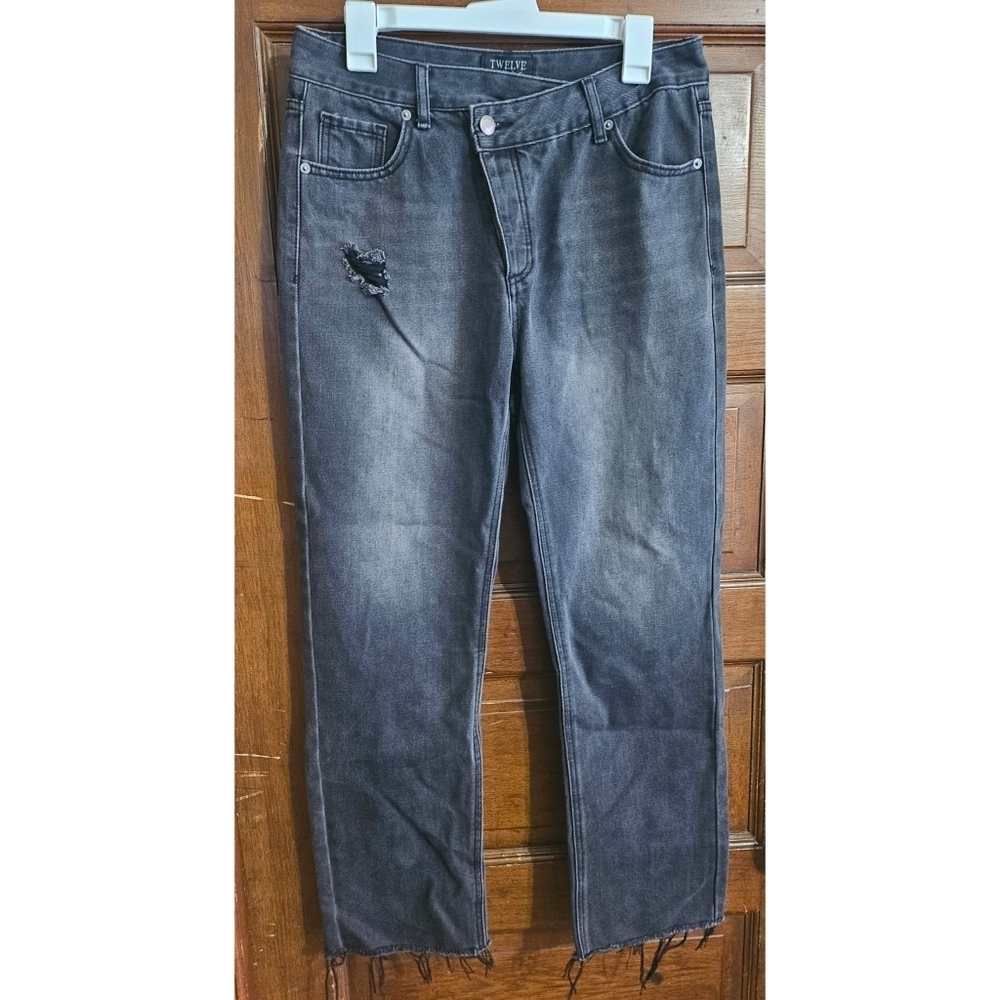 Twelve by on Twelfth Distressed Black Wash Jeans